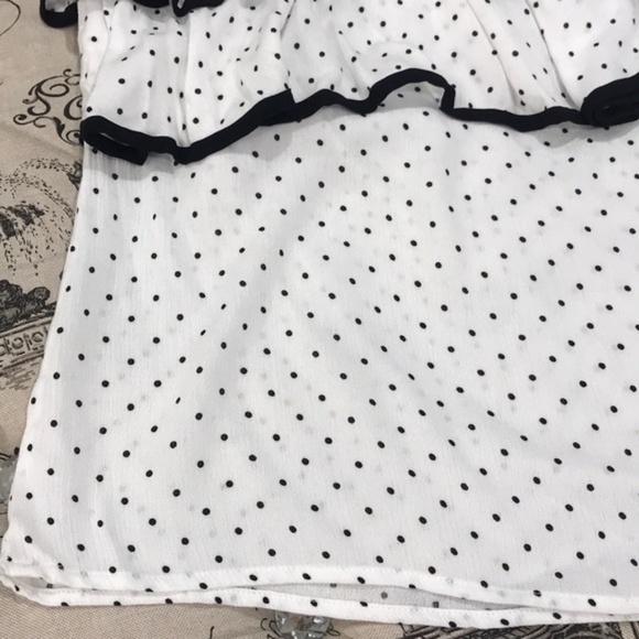 Ro & De Polkadot One Shoulder Ruffle Blouse - Picture 4 of 6